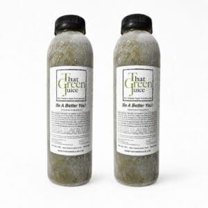Two-bottle pack of That Green Juice frozen superfood smoothie